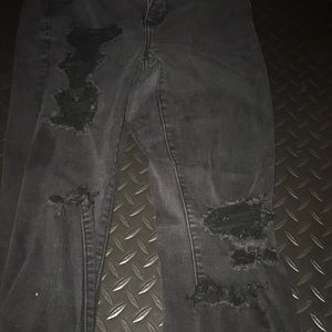 Size 10 Black American eagle ripped jeans